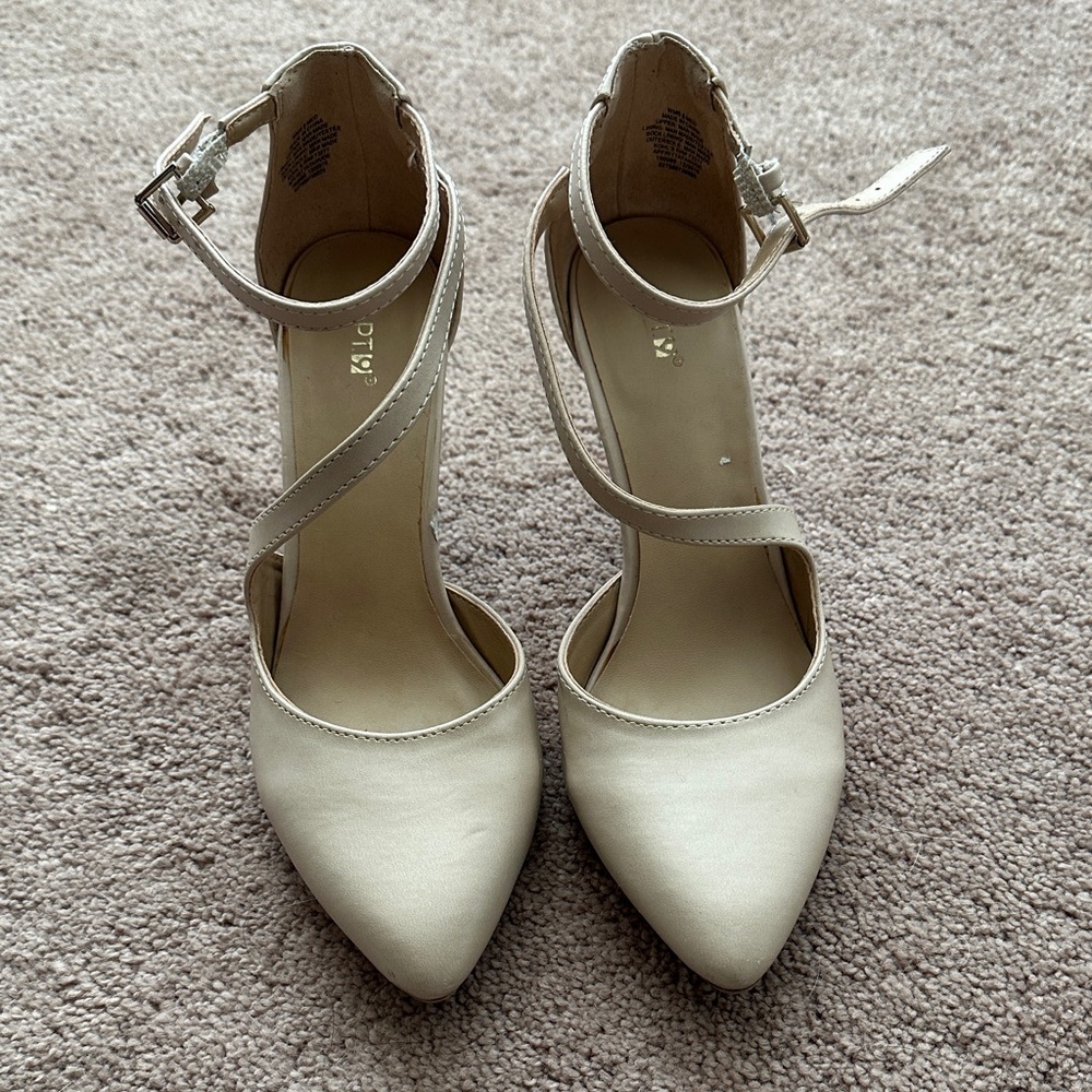 Nude Ankle Strap Heels